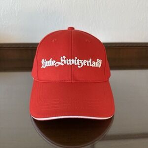 Little Switzerland Hat‎ #1 Jeweler Caribbean Embroidered Red Slideback Cap Hat